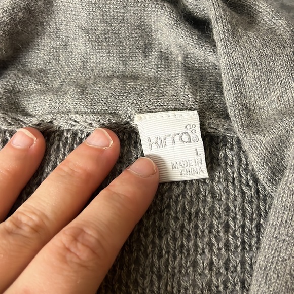 Kirra Large Long Sleeve Gray Asymmetrical Open Front Cardigan - Picture 5 of 5